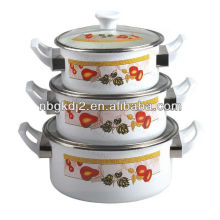 3pcs enamel casserole sets with bakelite handle
